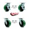 Service Caster 6 Inch Green Poly on Steel Caster Set with Roller Bearings 4 Swivel Lock 2 Brake SCC-30CS620-PUR-GB-TLB-BSL-2-BSL-2 - alternate 5
